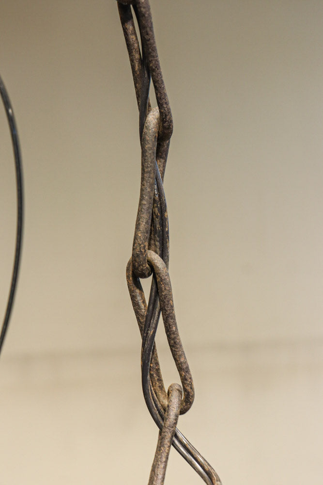 月蔓の透かし絵や青波海模様で風情ある球型吊り灯籠　DC8732