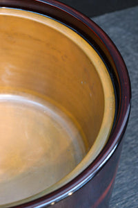 美しい艶色をした漆塗りの木製手あぶり火鉢　DC8742　在庫1個