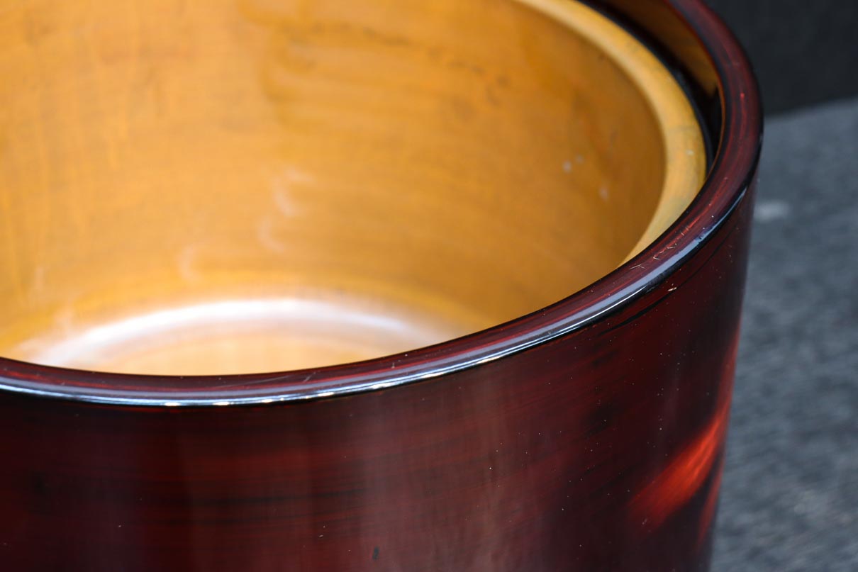 美しい艶色をした漆塗りの木製手あぶり火鉢　DC8742　在庫1個