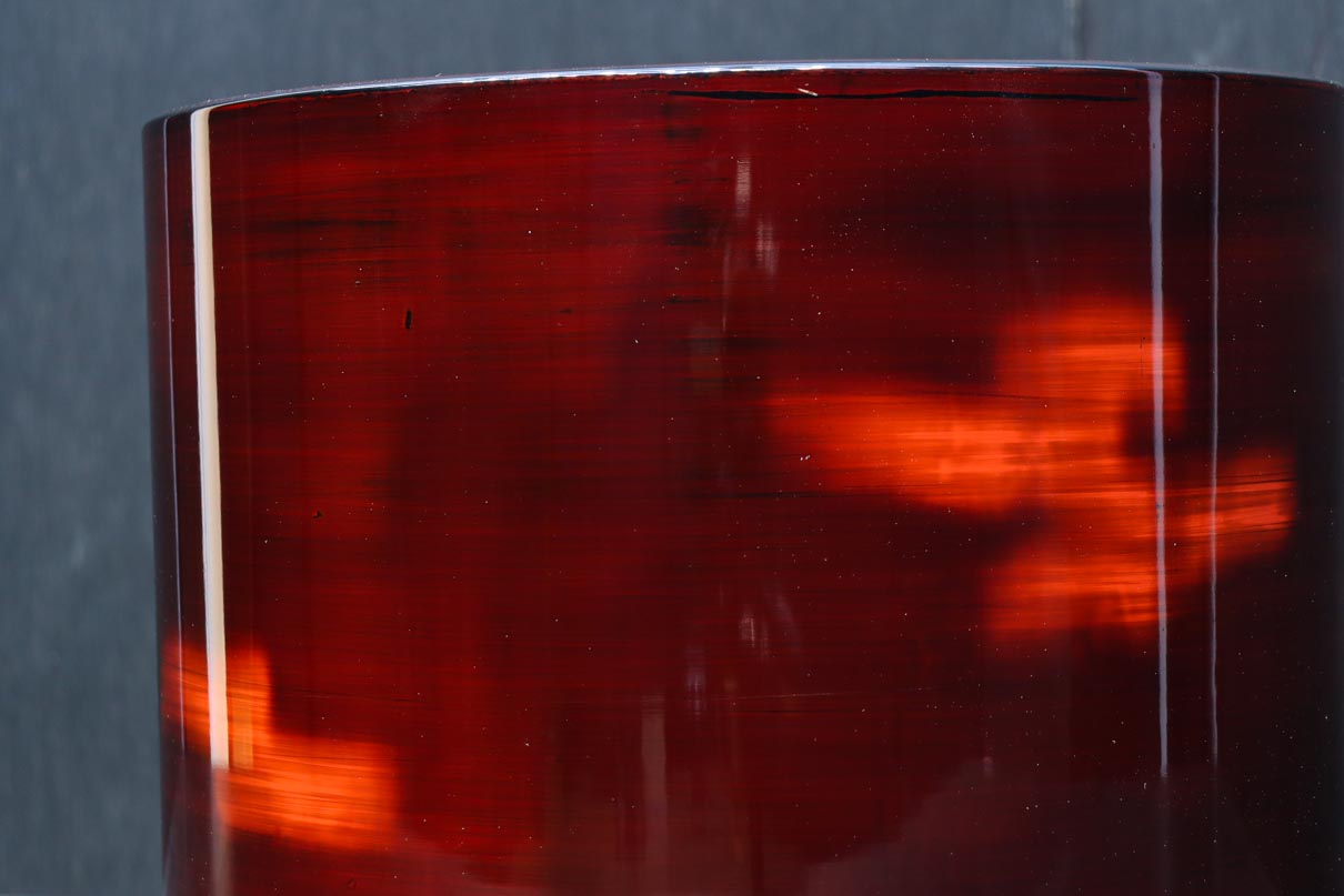 美しい艶色をした漆塗りの木製手あぶり火鉢　DC8742　在庫1個