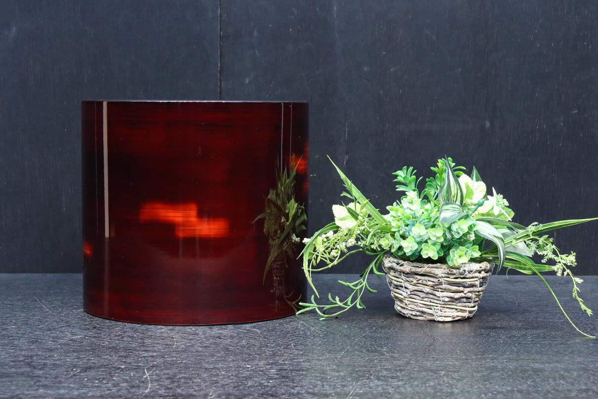 美しい艶色をした漆塗りの木製手あぶり火鉢　DC8742　在庫1個