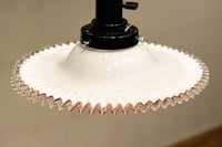 珍品‼下から見上げると赤の縁取りがモダンに輝く素敵な電笠　DC8761