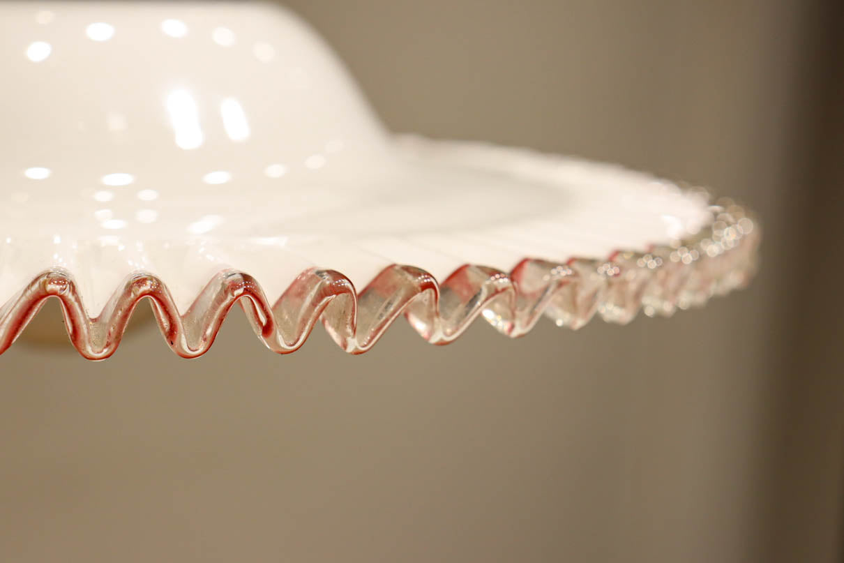 珍品‼下から見上げると赤の縁取りがモダンに輝く素敵な電笠　DC8761