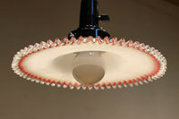 珍品‼下から見上げると赤の縁取りがモダンに輝く素敵な電笠　DC8761