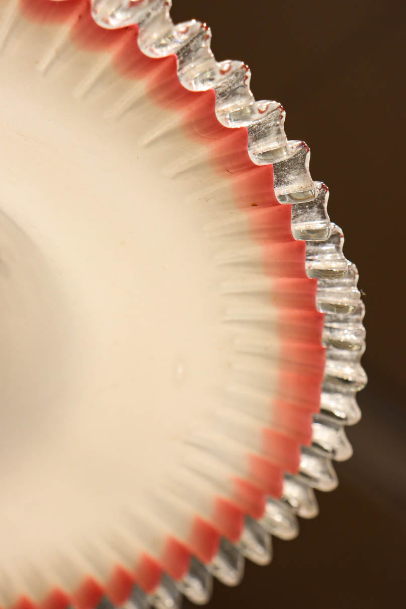 珍品‼下から見上げると赤の縁取りがモダンに輝く素敵な電笠　DC8761