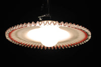 珍品‼下から見上げると赤の縁取りがモダンに輝く素敵な電笠　DC8761