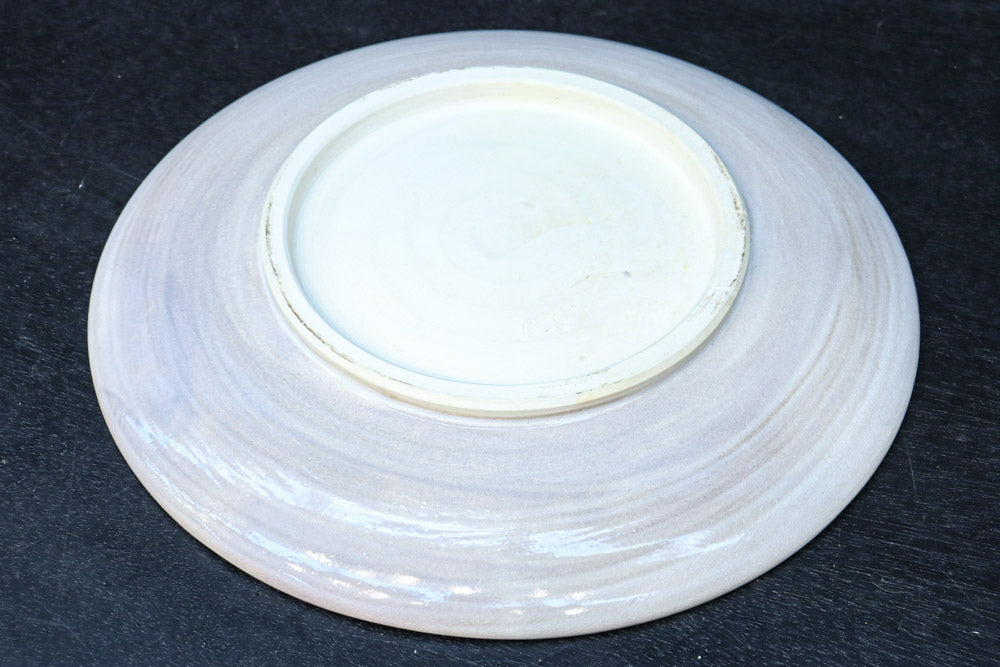 淡く色づく御本の模様が浮かぶ粉引大皿(共箱付き)　DC8778