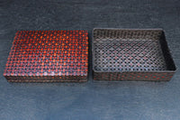 鮮やかな編み目模様の味わい溢れる竹編みの文入れ　DC8779