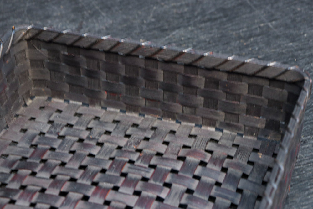 鮮やかな編み目模様の味わい溢れる竹編みの文入れ　DC8779