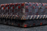 鮮やかな編み目模様の味わい溢れる竹編みの文入れ　DC8779