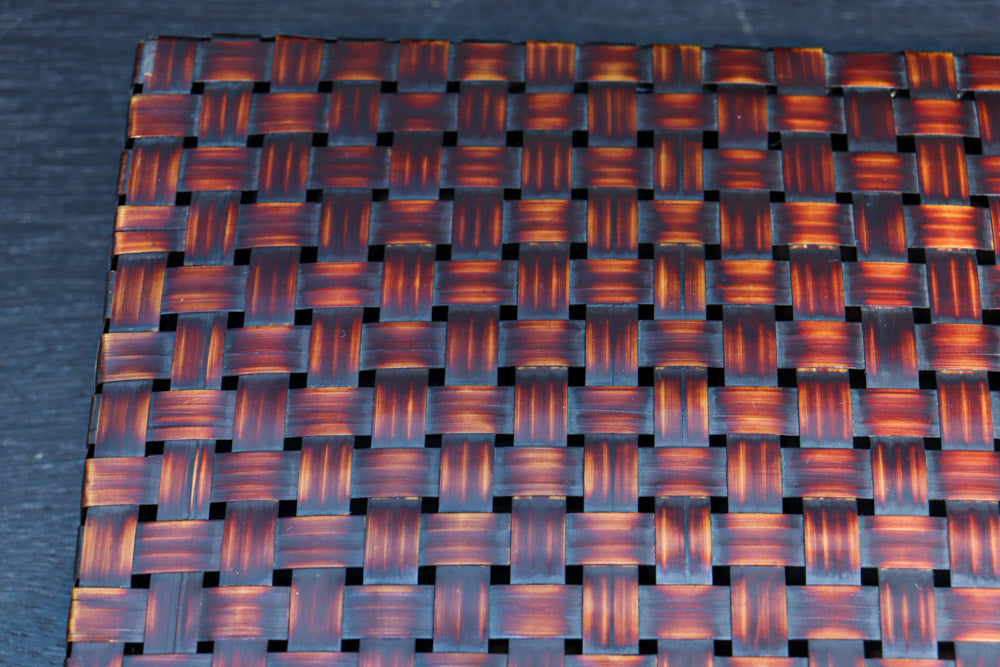 鮮やかな編み目模様の味わい溢れる竹編みの文入れ　DC8779