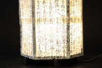 崩し文字で文章を書いた和紙付き六角型行灯(あんどん)  DC8811