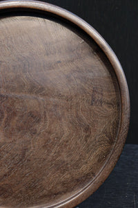 繊細な杢目模様で格調ある面持ちの丸盆　DC8831