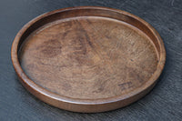 繊細な杢目模様で格調ある面持ちの丸盆　DC8831