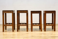 柔らかな風合いの懐かしい味のある角スツール　DC8835abcd　在庫(a:1 b:1 c:1 d:1)脚