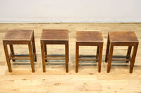 柔らかな風合いの懐かしい味のある角スツール　DC8835abcd　在庫(a:1 b:1 c:1 d:1)脚