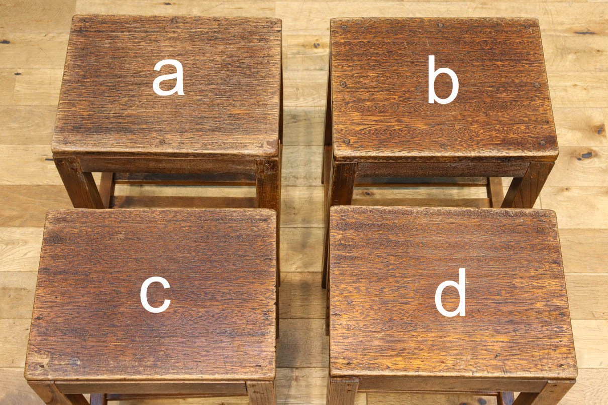 柔らかな風合いの懐かしい味のある角スツール　DC8835abcd　在庫(a:1 b:1 c:1 d:1)脚