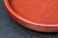 深みある朱漆で風情溢れる丸盆　DC8850