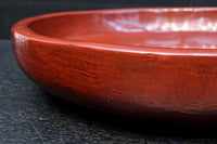 深みある朱漆で風情溢れる丸盆　DC8850