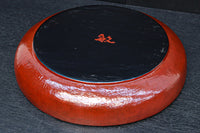 深みある朱漆で風情溢れる丸盆　DC8850