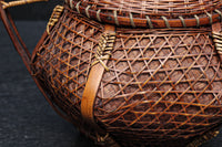 大きな持ち手と籠目模様で華のある花カゴ　DC8855　在庫1組