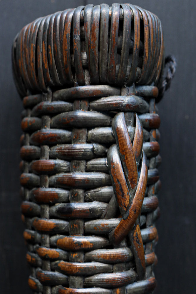 一輪挿しに!! 小型サイズの竹編み花カゴ　DC8860　在庫1組