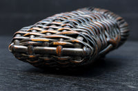 一輪挿しに!! 小型サイズの竹編み花カゴ　DC8860　在庫1組