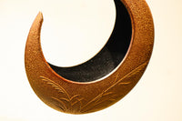 ススキ模様の花器をお猿さんが支える吊るし花器セット　DC8862　在庫1個