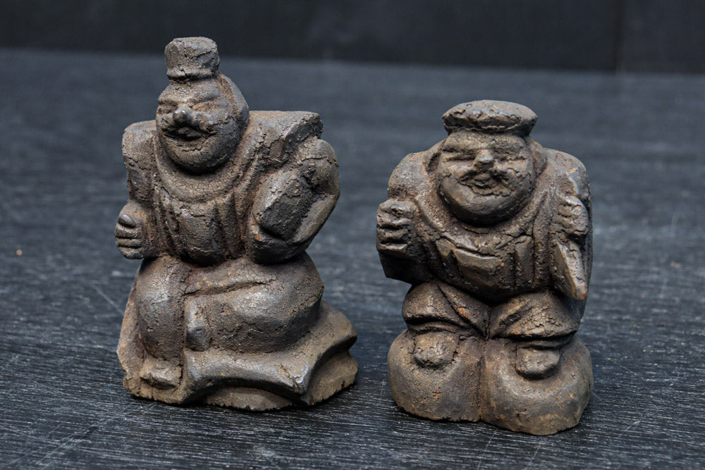 小型サイズ!! 温かみのある佇まいの恵比須様と大黒様のセット　DC8864　在庫2個1組