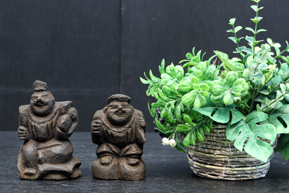 小型サイズ!! 温かみのある佇まいの恵比須様と大黒様のセット　DC8864　在庫2個1組