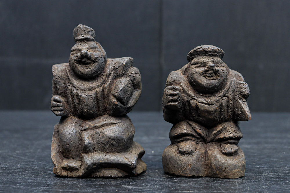 小型サイズ!! 温かみのある佇まいの恵比須様と大黒様のセット　DC8864　在庫2個1組