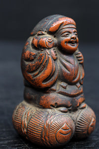 小型サイズ!! 朱に彩られた心和む表情が素敵な恵比須様と大黒様のセット　DC8865　在庫2個1組