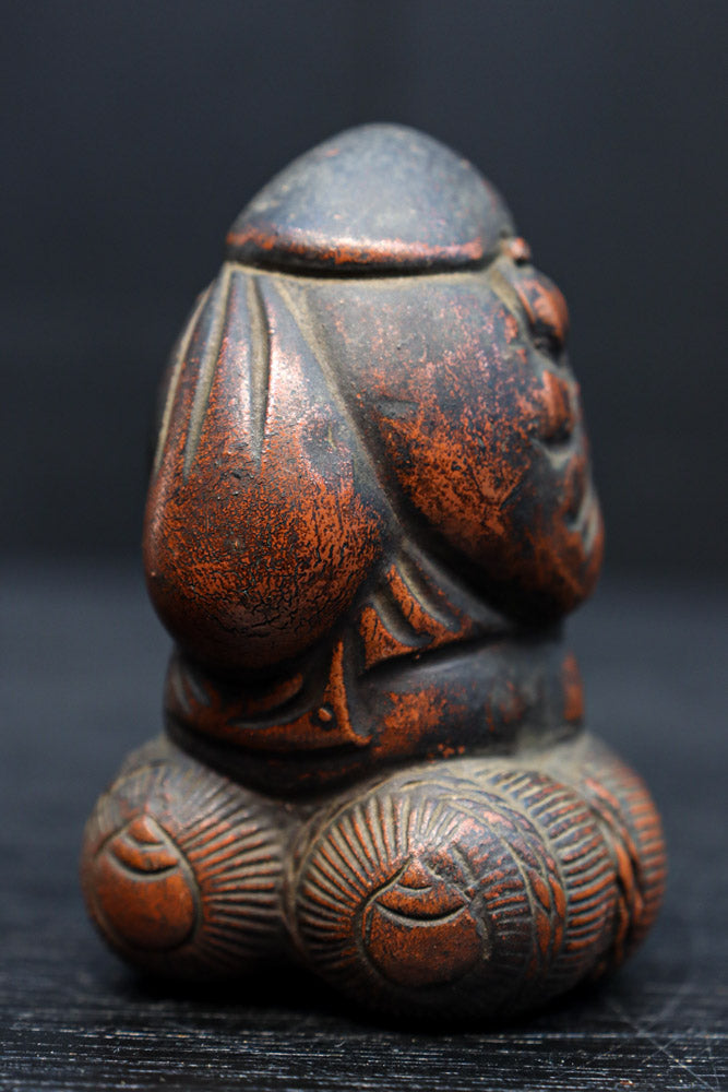 小型サイズ!! 朱に彩られた心和む表情が素敵な恵比須様と大黒様のセット　DC8865　在庫2個1組