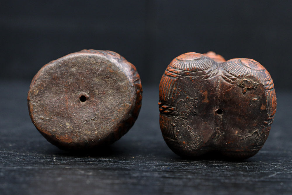 小型サイズ!! 朱に彩られた心和む表情が素敵な恵比須様と大黒様のセット　DC8865　在庫2個1組