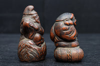 小型サイズ!! 朱に彩られた心和む表情が素敵な恵比須様と大黒様のセット　DC8865　在庫2個1組