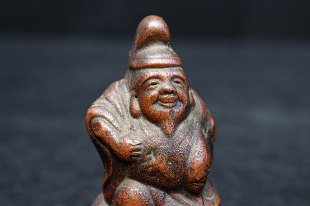 小型サイズ!! 朱に彩られた心和む表情が素敵な恵比須様と大黒様のセット　DC8865　在庫2個1組