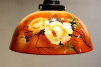 希少!! 鮮やかな美しい笠に薔薇の模様が描かれたノリタケの電笠　DC8874