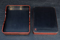 菊の花が美しく描かれた鎌倉彫の硯箱　DC8880