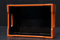 黒と朱のコントラストが映える根来塗のたばこ盆　DC8884　在庫10個