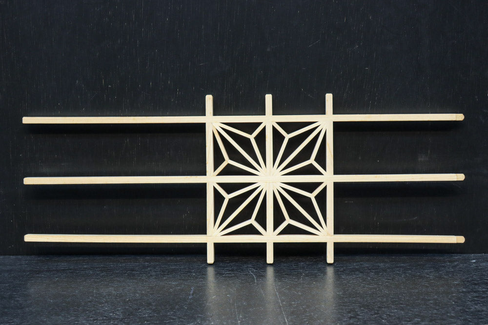 角麻組子を一つ組んだシンプル建具素材　DC8893　在庫48枚