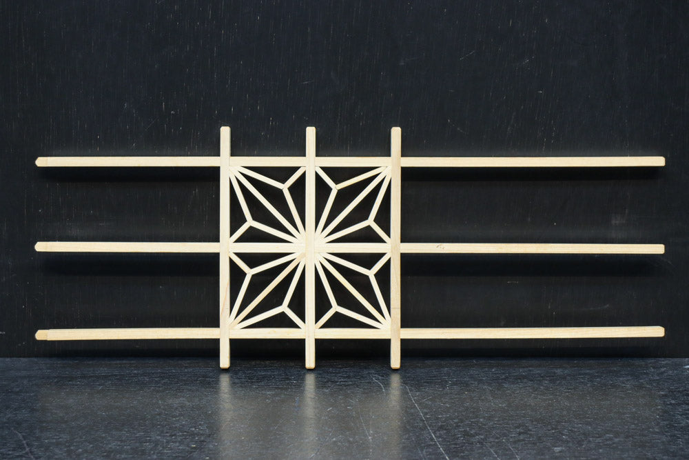 角麻組子を一つ組んだシンプル建具素材　DC8893　在庫48枚