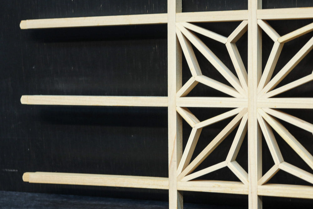 角麻組子を一つ組んだシンプル建具素材　DC8893　在庫48枚