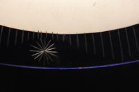 大正浪漫!! 鮮やかな青色ガラスが映える乳白ガラス切子の電笠　DC8895