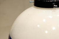 大正浪漫!! 鮮やかな青色ガラスが映える乳白ガラス切子の電笠　DC8895