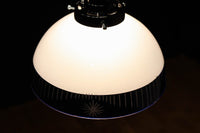 大正浪漫!! 鮮やかな青色ガラスが映える乳白ガラス切子の電笠　DC8895