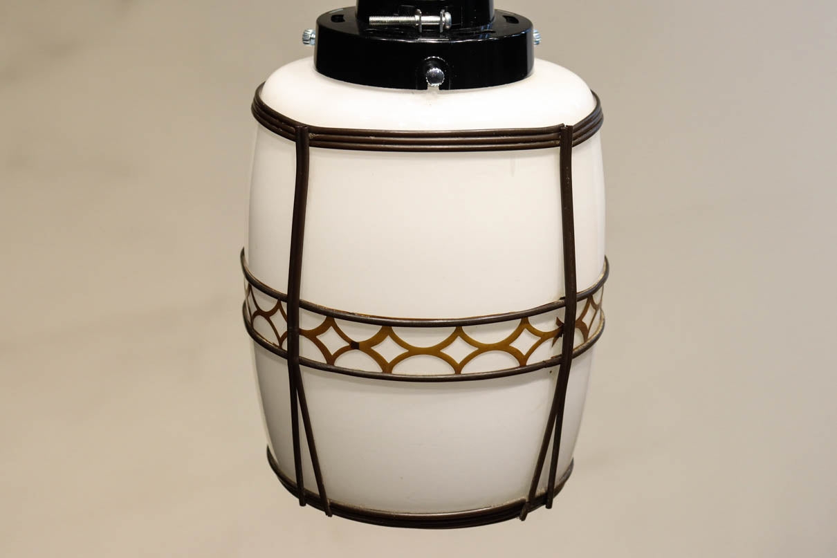 朱セルの和柄帯装飾でレトロな面持ちの電笠　DC8904