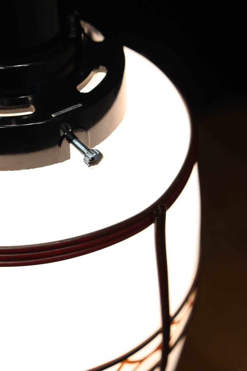 朱セルの和柄帯装飾でレトロな面持ちの電笠　DC8904