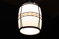 朱セルの和柄帯装飾でレトロな面持ちの電笠　DC8904