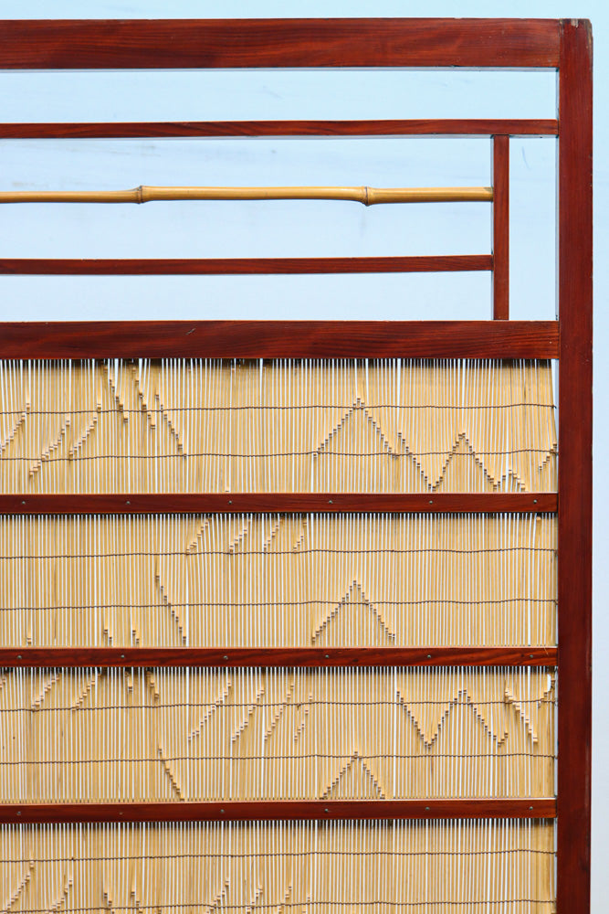 繊細な簾の造りをした風情のある大型サイズ衝立　DC8908