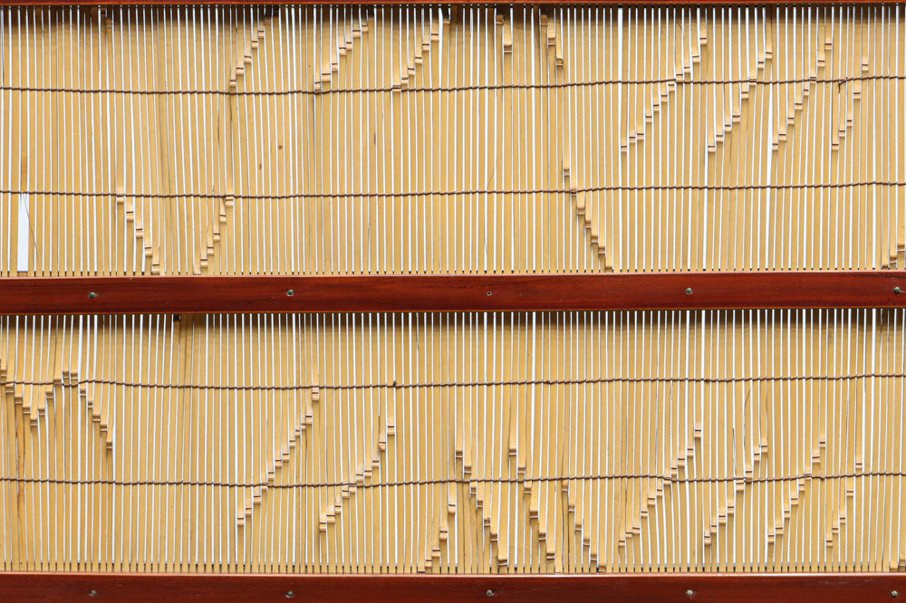 繊細な簾の造りをした風情のある大型サイズ衝立　DC8908